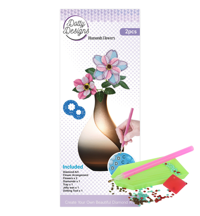 DDDFS1002 - Dotty Designs - Diamonds Flowers - Light Blue Pink - 
