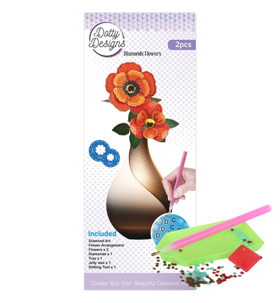 DDDFS1006 - Dotty Designs - Diamonds Flowers - Orange - 