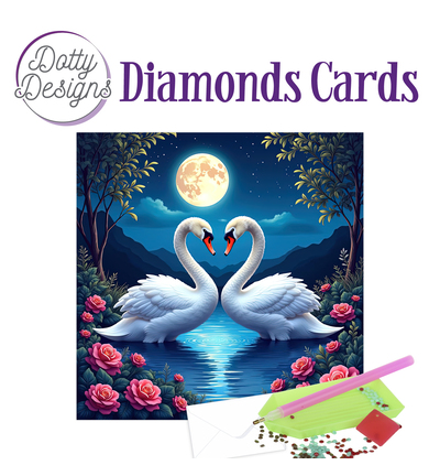 DDDC1215 - Dotty Designs - Diamond Cards - 2 cygnes - 