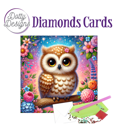 DDDC1214 - Dotty Designs - Diamond Cards - Chouette coloree - 