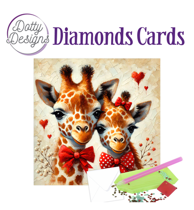 DDDC1216 - Dotty Designs - Diamond Cards - 2 girafes amoureuses - 