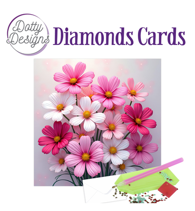 DDDC1222 - Dotty Designs - Diamond Cards - Fleurs roses - 