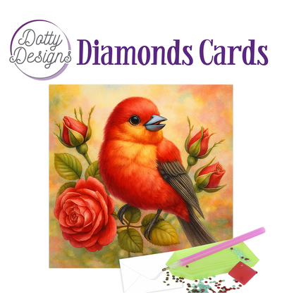 DDDC1220 - Dotty Designs - Diamond Cards - Oiseau rouge - 