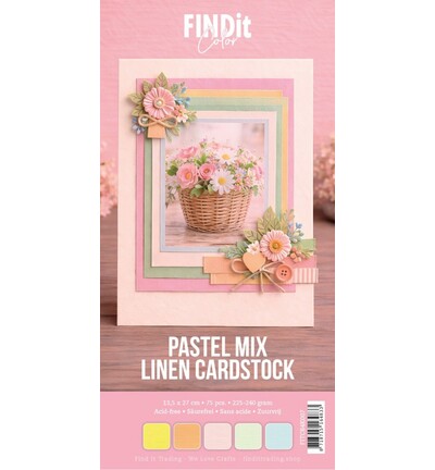 FITCB4k007 - Find It Color - Set de cardstock lin 4K - Mélange pastel - 