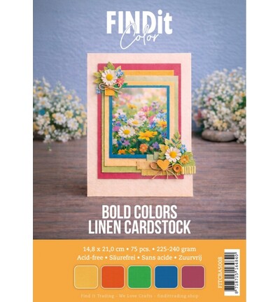 FITCBA5008 - Find It Color - Set de cardstock lin A5 - Couleurs vives - 