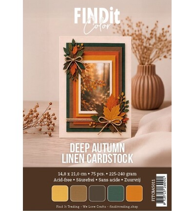 FITCBA5011 - Find It Color - Linen Cardstock Pack A5 - Deep Autumn Pack - 