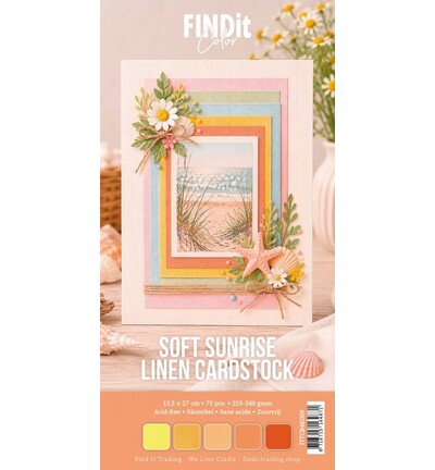 FITCB4k009 - Find It Color - Linen Cardstock Pack 4K - Sunset Warm Pack - 