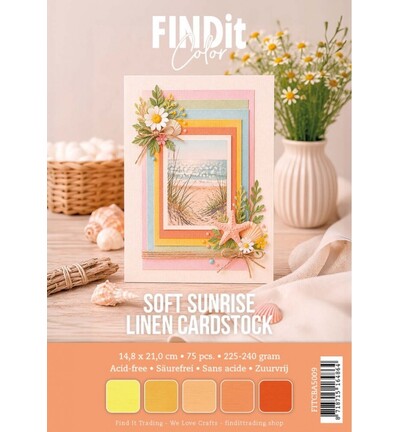 FITCBA5009 - Find It Color - Linen Cardstock Pack A5 - Sunset Warm Pack - FITCBA5009 - Find It Color - Linen Cardstock Pack A5 - Sunset Warm Pack -