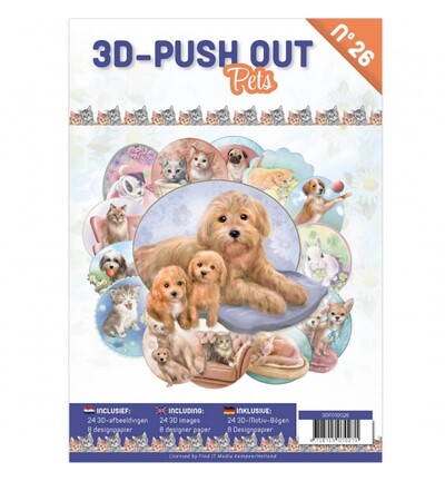 3DPO10026 - Find-it - 3D Push-Out Book 26 – Animaux domestiques - 