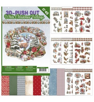 3DPO10043 - Find-it - 3D Push-Out Book 43 – Sentiments de Noël blanc - 