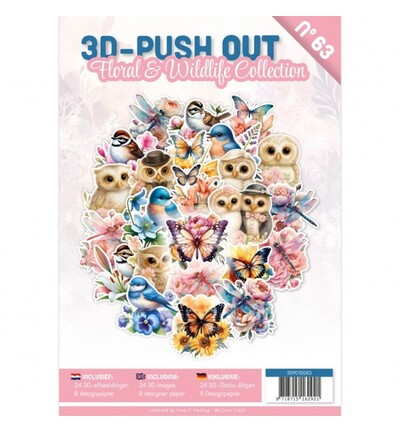 3DPO10063 - Find-it - 3D Push-Out Book 63 – Univers des fleurs et animaux - 