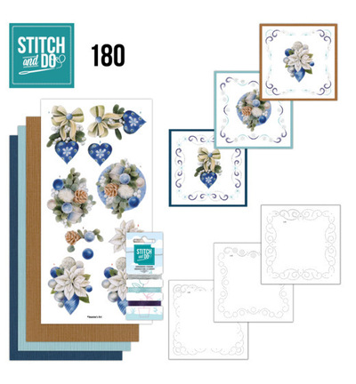 STDO180 - Find-it - Stitch & Do Kit de broderie - A Perfect - Fleurs de Noël bleues - 