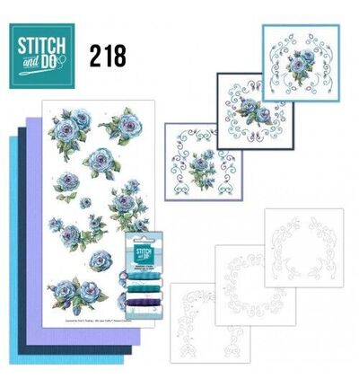 STDO218 - Find-it - Stitch & Do Kit de broderie - Bleu fleuri - Stitch & Do Kit de broderie STDO218 - Find-it - Stitch & Do Kit de broderie - Bleu fleuri - Stitch & Do Kit de broderie
