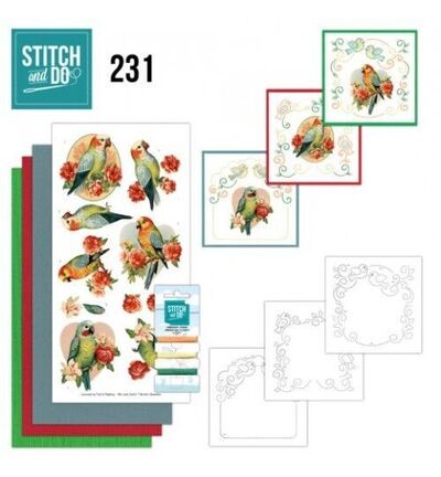 STDO231 - Find-it - Stitch & Do Kit de broderie - Perruche romantique - Stitch & Do Kit de broderie STDO231 - Find-it - Stitch & Do Kit de broderie - Perruche romantique - Stitch & Do Kit de broderie