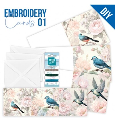 STDOPP001 - Find-it - Stitch & Do Cards 01 - Oiseaux bleus - 