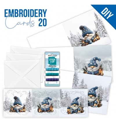 STDOPP020 - Find-it - Stitch & Do Cards 20 - Noël des gnomes - 