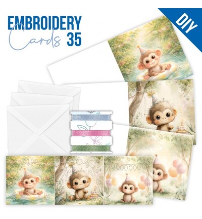 STDOPP035 - Find-it - Stitch & Do Cards 35 - Singe d'anniversaire - 