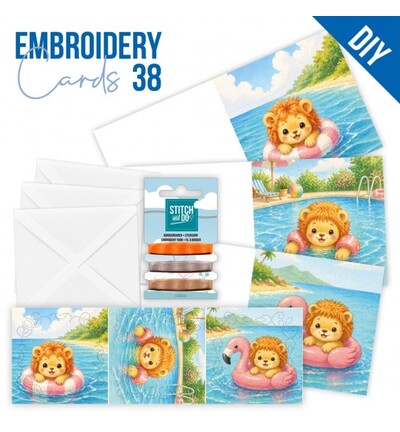 STDOPP038 - Find-it - Stitch & Do Cards 38 - Sweet Summer Lion - Stitch &amp; Do Cartes