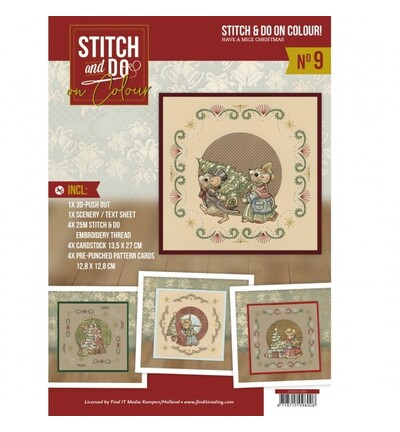 STDOOC10009 - Find-it - Stitch & Do on Colour 09 - Noël avec des souris - 