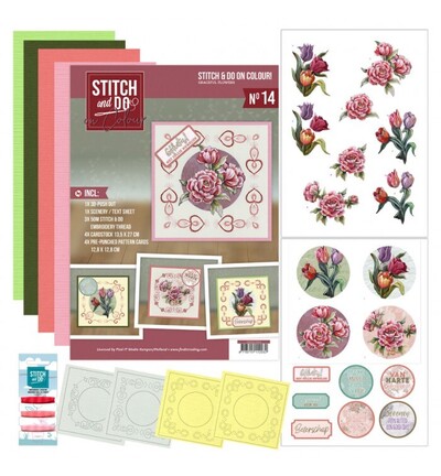 STDOOC10014 - Find-it - Stitch & Do on Colour 14 - Fleurs gracieuses - 