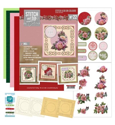STDOOC10022 - Find-it - Stitch & Do on Colour 22 - Roses rouges - 