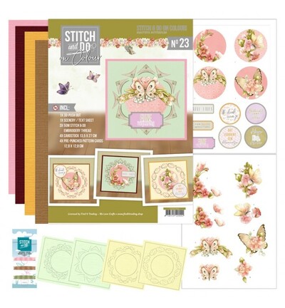 STDOOC10023 - Find-it - Stitch & Do on Colour 23 - Beaux papillons - 