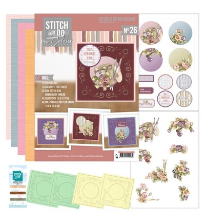 STDOOC10026 - Find-it - Stitch & Do on Colour 26 - Pensées peintes - 