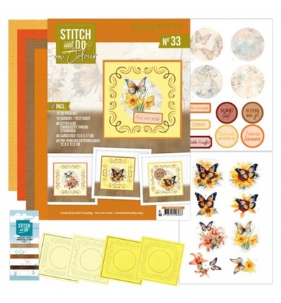 STDOOC10033 - Find-it - Stitch & Do on Colour 33 - Élégance papillon - 
