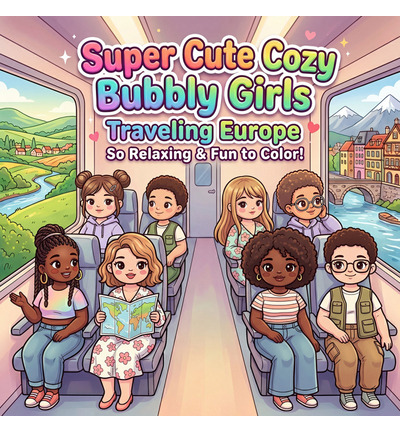 FITCCB10008 - Find-it - Livre de coloriage – Bubbly Girls voyagent en Europe - 