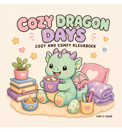 FITCCB10010 - Find-it - Livre de coloriage – Journées dragons douillettes - 