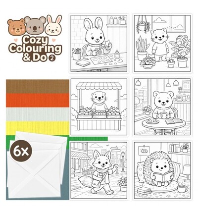 FITCCS10002 - Find-it - Set de cartes à colorier – Aventures d'une journée cosy - Cozy Coloring Card Sets