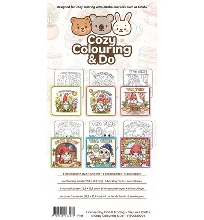 FITCCS10004 - Find-it - Set de cartes à colorier – Gnomes joyeux - Cozy Coloring Card Sets FITCCS10004 - Find-it - Set de cartes à colorier – Gnomes joyeux - Cozy Coloring Card Sets