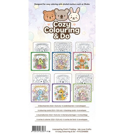 FITCCS10005 - Find-it - Set de cartes à colorier – Fête des dragons - Cozy Coloring Card Sets FITCCS10005 - Find-it - Set de cartes à colorier – Fête des dragons - Cozy Coloring Card Sets