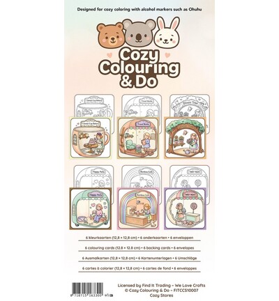 FITCCS10007 - Find-it - Set de cartes à colorier – Boutiques cosy - Cozy Coloring Card Sets