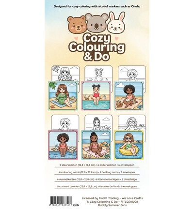 FITCCS10008 - Find-it - Set de cartes à colorier – Filles d'été pétillantes - Cozy Coloring Card Sets FITCCS10008 - Find-it - Set de cartes à colorier – Filles d'été pétillantes - Cozy Coloring Card Sets