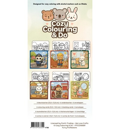 FITCCS10009 - Find-it - Set de cartes à colorier – Métiers des animaux - Cozy Coloring Card Sets FITCCS10009 - Find-it - Set de cartes à colorier – Métiers des animaux - Cozy Coloring Card Sets