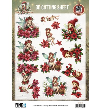 CD12499 - Find-it - Feuille 3D à découper – Poinsettia - Fairy Christmas CD12499 - Find-it - Feuille 3D à découper – Poinsettia - Fairy Christmas