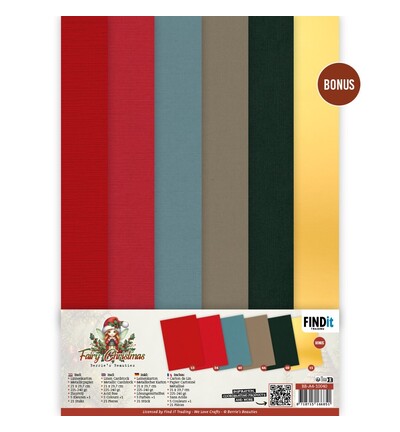 BB-A4-10040 - Find-it - Linen Cardstock Pack – A4 - Fairy Christmas