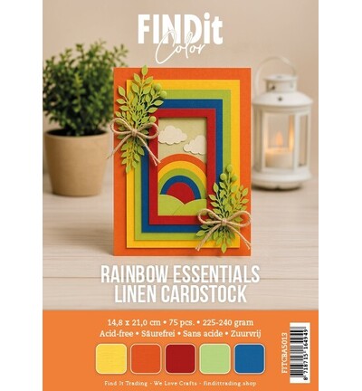 FITCBA5013 - Find-it - Linen Cardstock Pack A5 – Rainbow Essentials Pack - Carton lin FITCBA5013 - Find-it - Linen Cardstock Pack A5 – Rainbow Essentials Pack - Carton lin