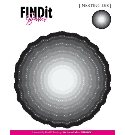 FITBND001 - Find-it - Nesting Dies – Cercles ondulés cousus - Nesting Dies FITBND001 - Find-it - Nesting Dies – Cercles ondulés cousus - Nesting Dies