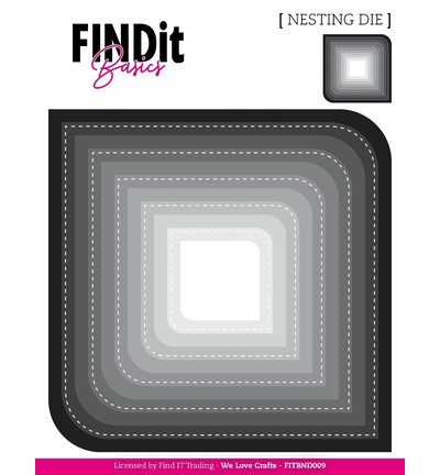FITBND009 - Find-it - Nesting Dies – Carrés double coin cousu - Nesting Dies FITBND009 - Find-it - Nesting Dies – Carrés double coin cousu - Nesting Dies