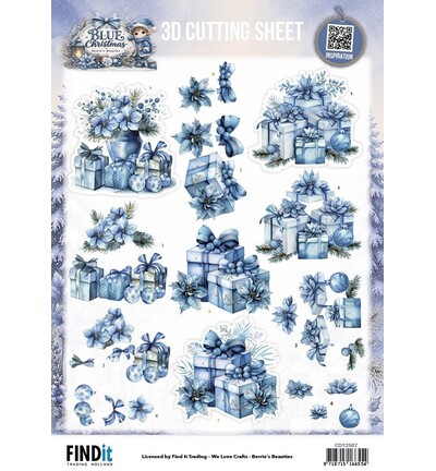 CD12507 - Find-it - Feuille 3D à découper – Christmas Presents - Blue Christmas CD12507 - Find-it - Feuille 3D à découper – Christmas Presents - Blue Christmas
