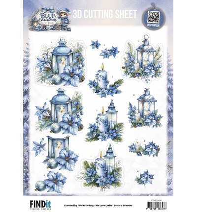 CD12509 - Find-it - Feuille 3D à découper – Christmas Lanterns - Blue Christmas CD12509 - Find-it - Feuille 3D à découper – Christmas Lanterns - Blue Christmas