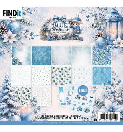 BBPP10048 - Find-it - Set de papiers – Blue Christmas - Blue Christmas