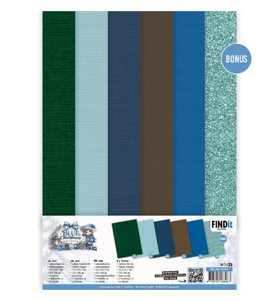 BB-A4-10041 - Find-it - Linen Cardstock Pack – A4 - Blue Christmas BB-A4-10041 - Find-it - Linen Cardstock Pack – A4 - Blue Christmas