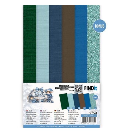 BB-4K-10041 - Find-it - Linen Cardstock Pack – 4K - Blue Christmas BB-4K-10041 - Find-it - Linen Cardstock Pack – 4K - Blue Christmas