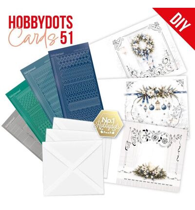 DODOPP051 - Find-it - Hobbydots Cards 51 - Blue Christmas Serenity - Fleurs
