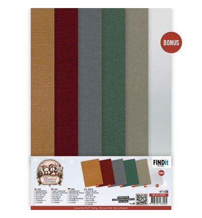 BB-A4-10042 - Find-it - Linen Cardstock Pack – A4 - Whimsical Christmas