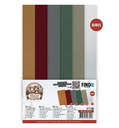 BB-4K-10042 - Find-it - Linen Cardstock Pack – 4K - Whimsical Christmas