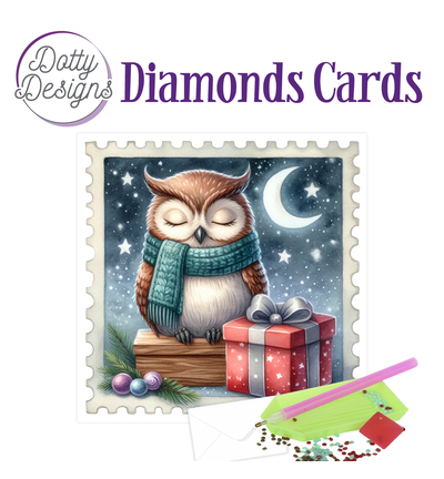 DDDC1232 - Dotty Designs - Diamond Cards – Hibou timbre-poste - Diamond Cards DDDC1232 - Dotty Designs - Diamond Cards – Hibou timbre-poste - Diamond Cards